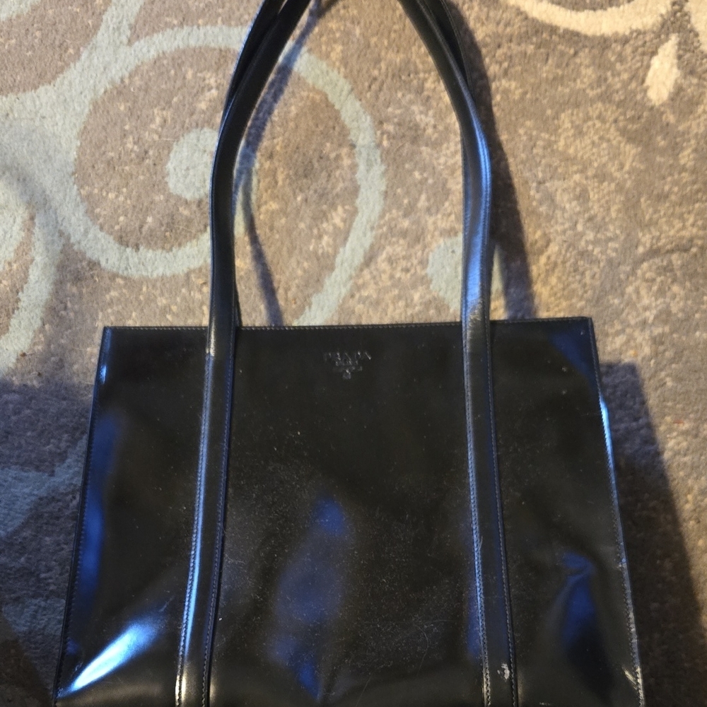 Prada Glossy Black Tote Bag